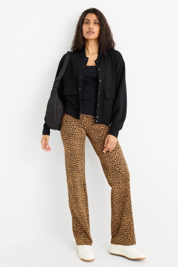 Women - Leggings - leopard print - light brown