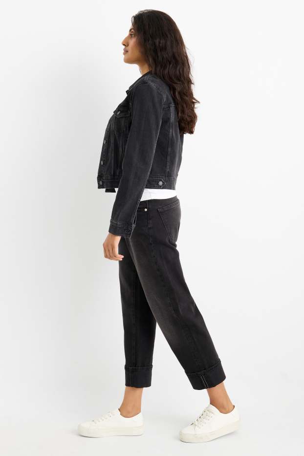 Damen - Boyfriend Jeans - Mid Waist - LYCRA® - dunkeljeansgrau