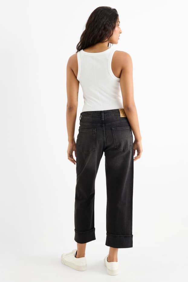 Damen - Boyfriend Jeans - Mid Waist - LYCRA® - dunkeljeansgrau