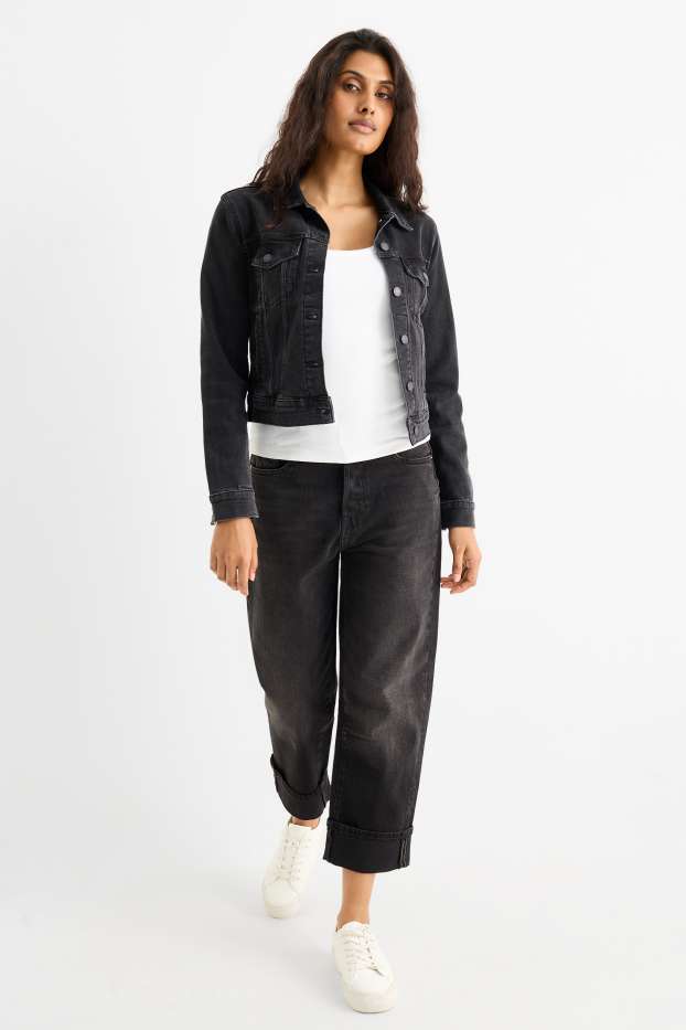 Damen - Boyfriend Jeans - Mid Waist - LYCRA® - dunkeljeansgrau