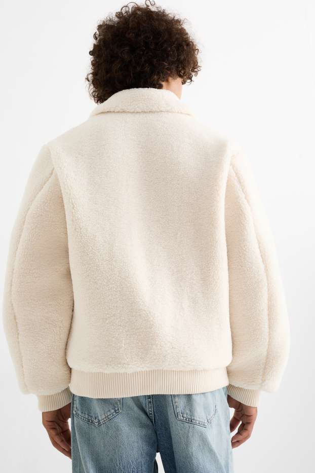 Uomo - Giacca effetto peluche - bianco