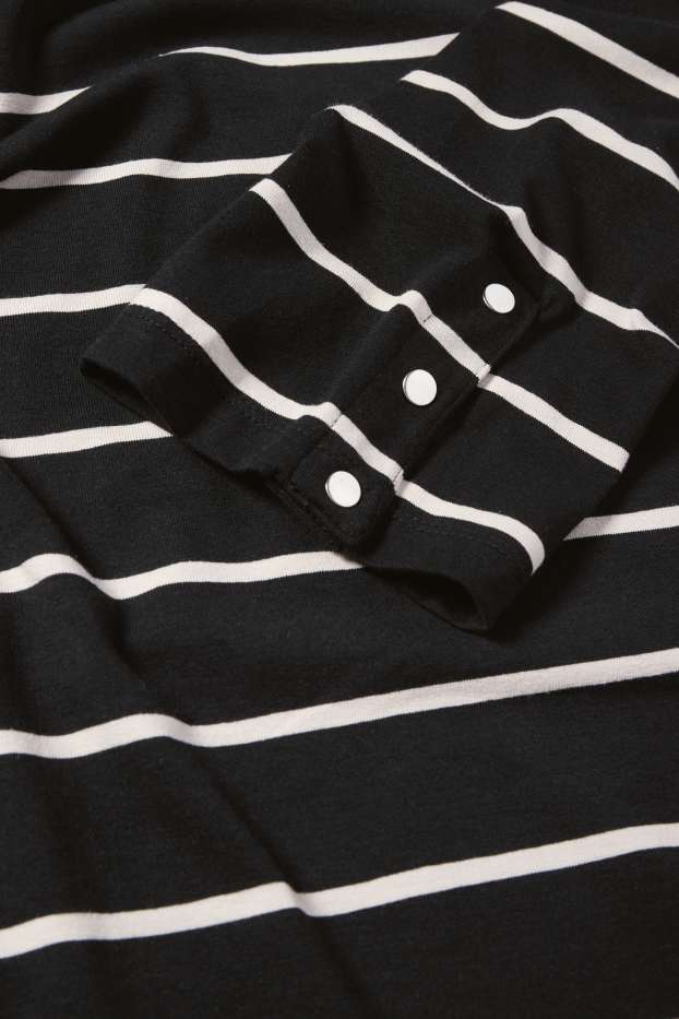 Donna - Maglia a maniche lunghe - a righe - nero