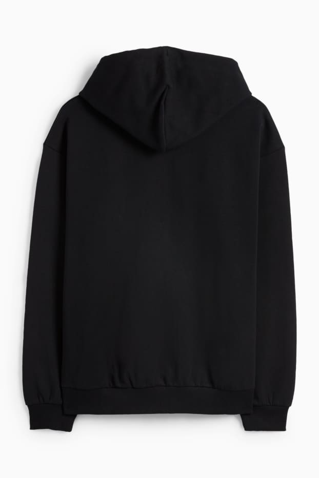 Uomo - Felpa con zip e cappuccio - nero