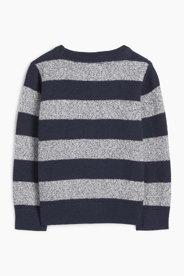 Niños: niños - Spider-Man - jersey - de rayas - con textura - azul oscuro