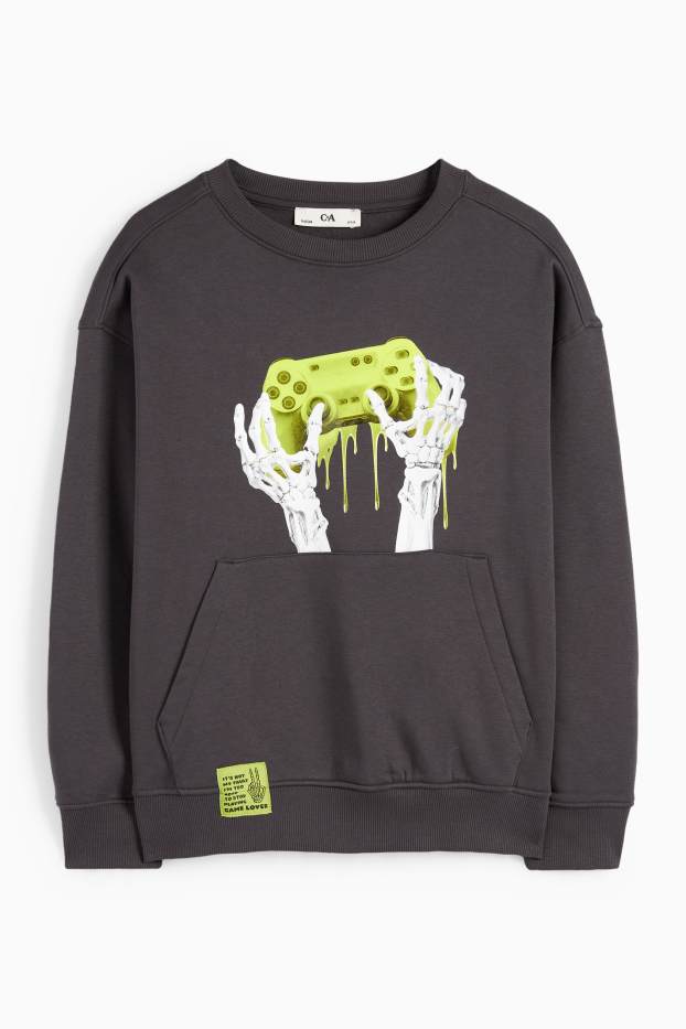 Kinder Buben - Gaming - Sweatshirt - dunkelgrau