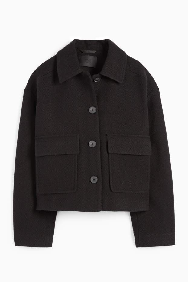 Damen - Jacke - strukturiert - schwarz