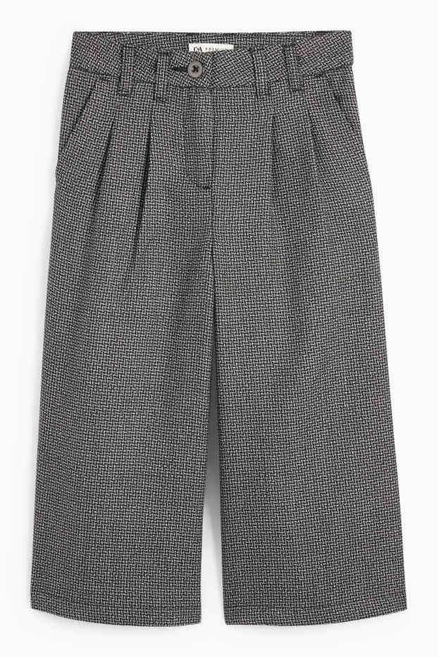 Nena - Pantalons de tela - wide leg - amb motiu - gris fosc