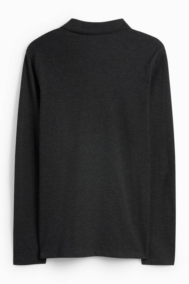 Hommes - Polo - slim fit - gris foncé