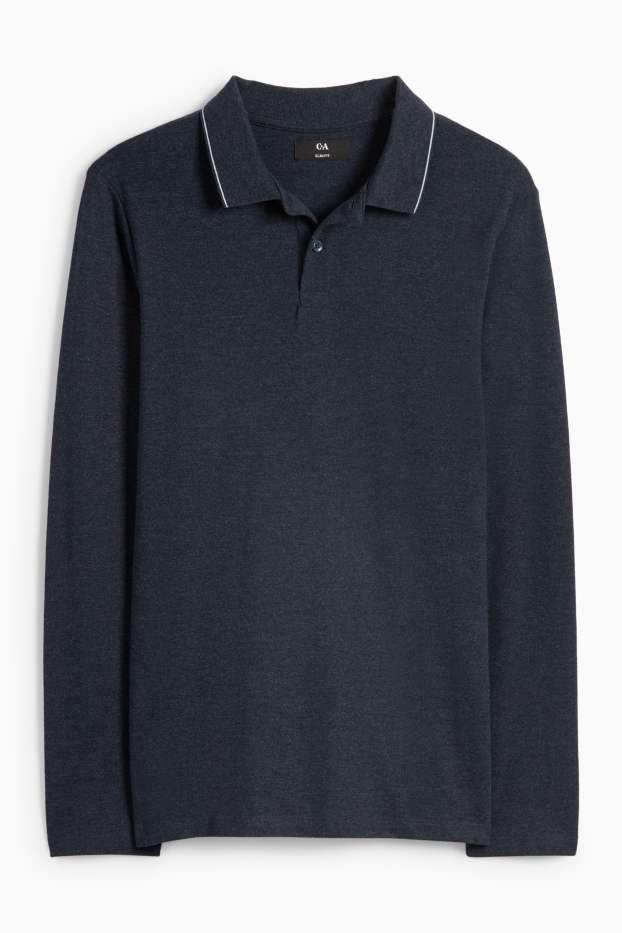 Heren - Poloshirt - slim fit - donkerblauw