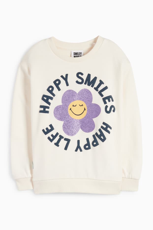 Enfants filles - SmileyWorld® - sweat - blanc crème