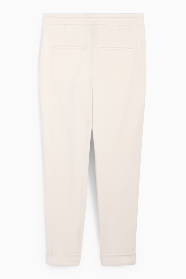 Mujer - Pantalón de jersey - mid waist - tapered fit - blanco roto
