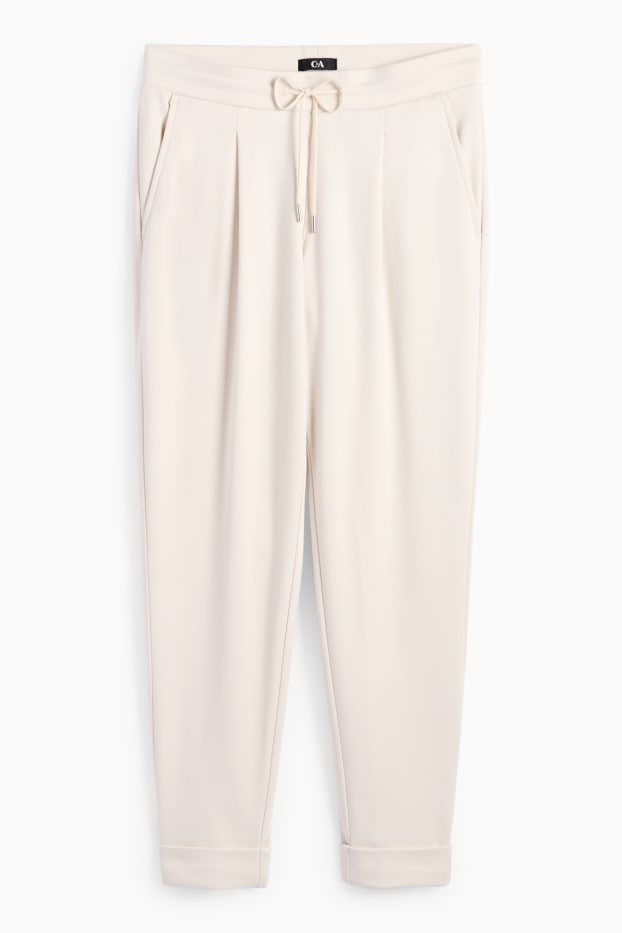 Mujer - Pantalón de jersey - mid waist - tapered fit - blanco roto