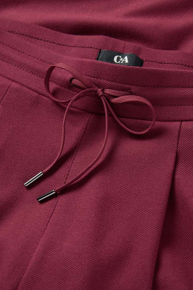 Damen - Jersey-Hose - Mid Waist - Tapered Fit - bordeaux