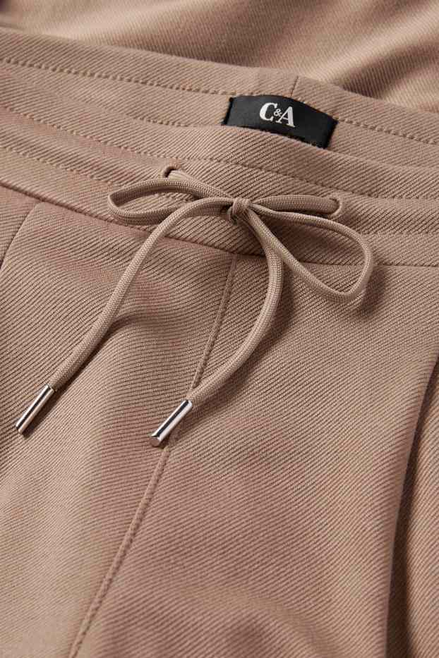 Mujer - Pantalón de jersey - mid waist - tapered fit - marrón claro