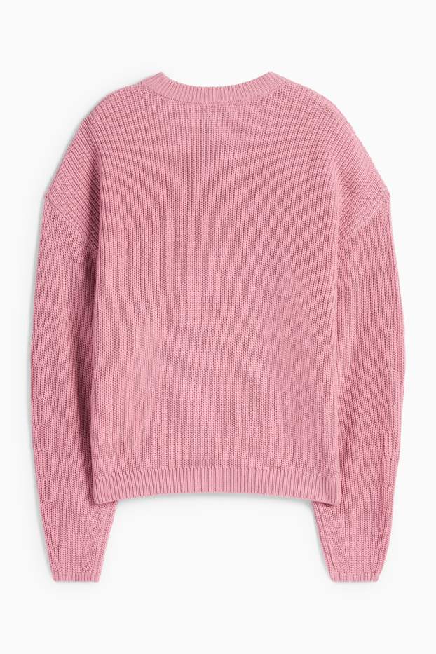 Femmes - Pull - côtelé - rose