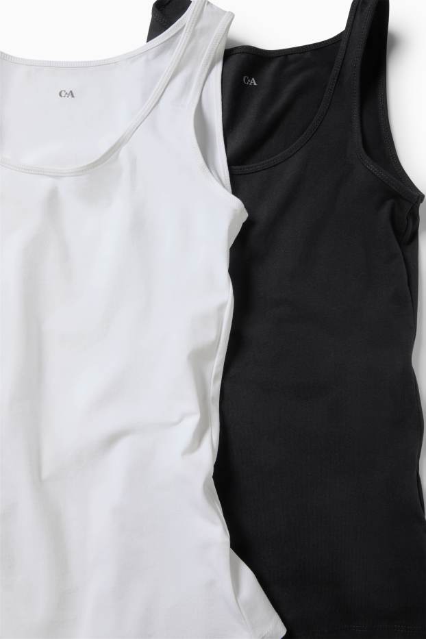 Dona - Paquet de 2 - samarreta de tirants  - negre/blanc