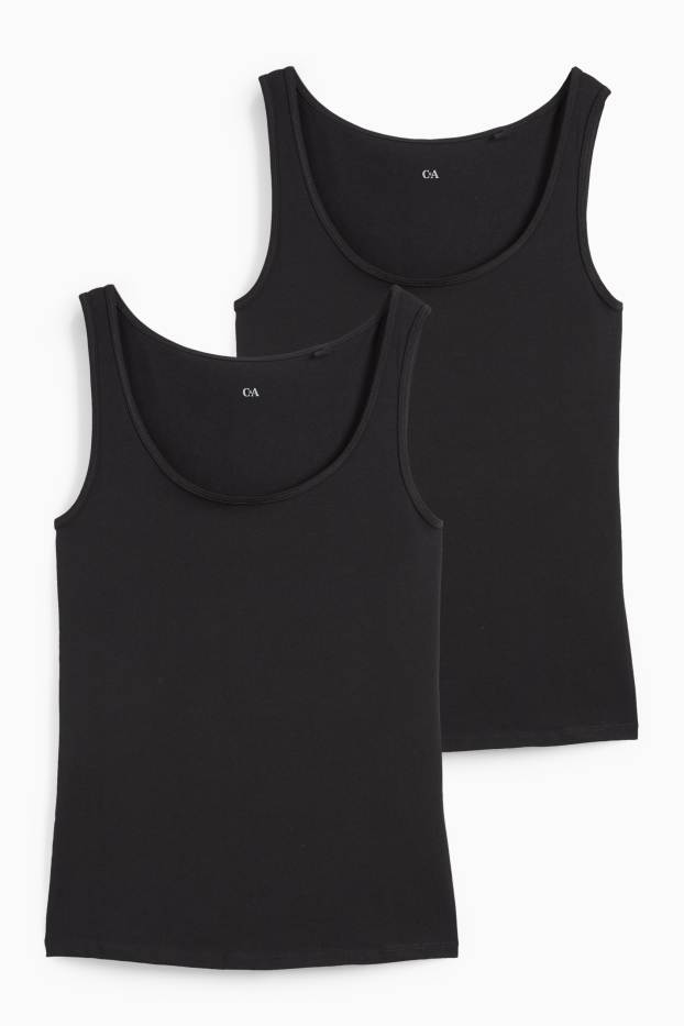 Damen - Multipack 2er - Top - schwarz