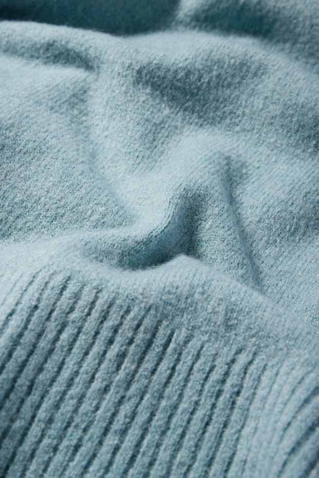 Damen - Strickpullover - kurzarm - hellblau