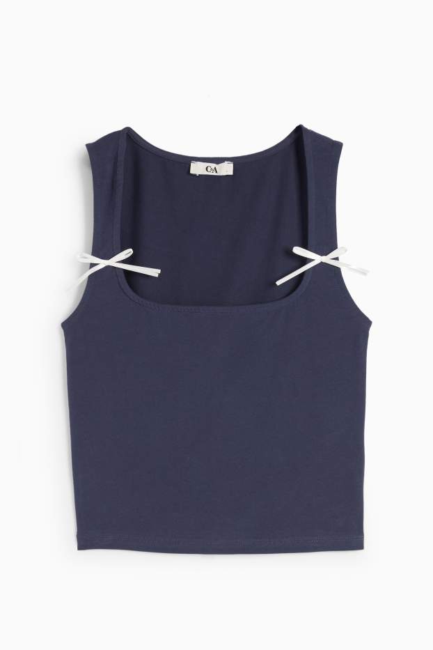 Damen - Crop Top - dunkelblau