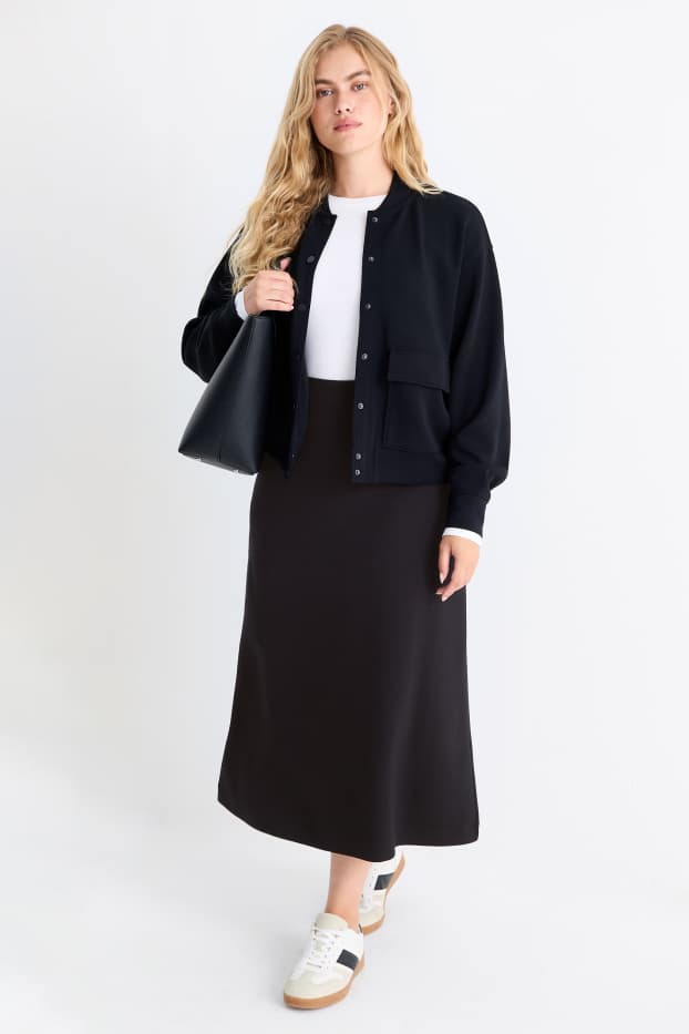 Damen - Feinstrick-Rock - schwarz