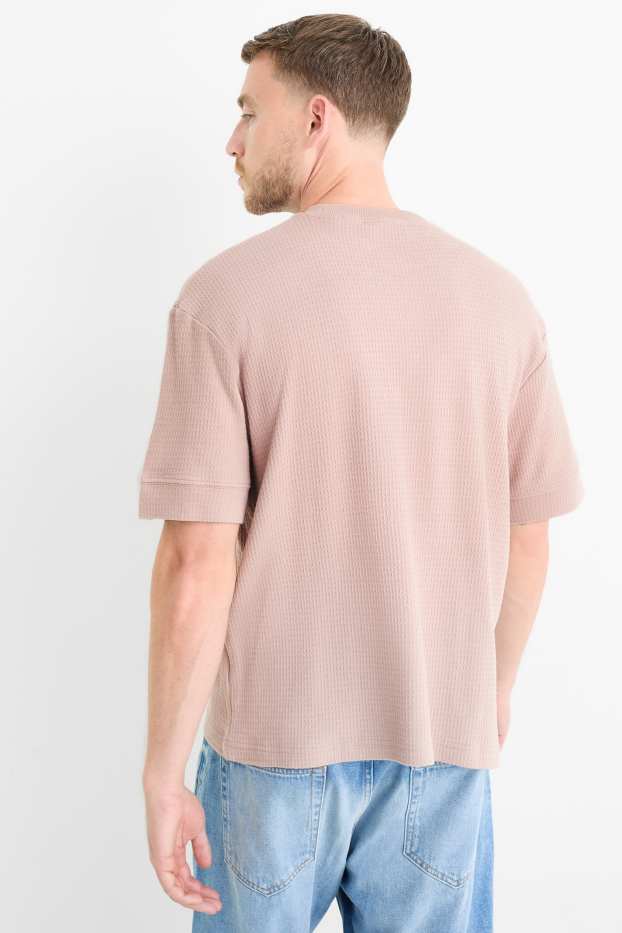 Bărbați - Tricou - relaxed fit - structurat - bej deschis