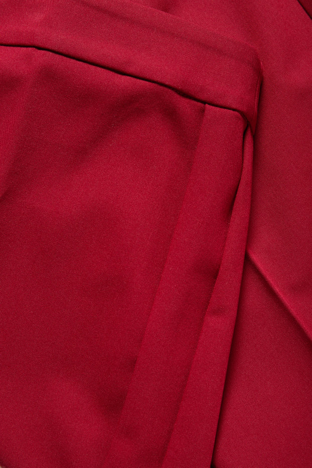 Women - Business trousers - mid-rise waist - regular fit - dark red