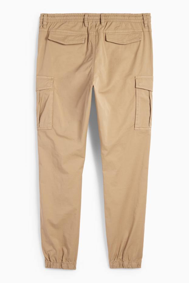 Hombre - Pantalón cargo - tapered fit - topo