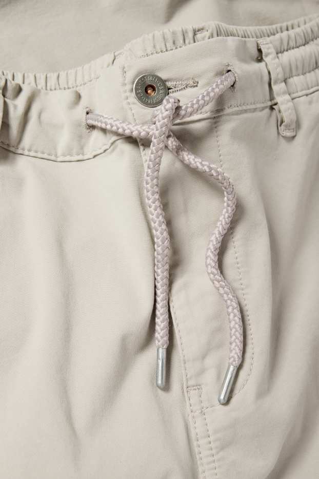 Men - Cargo trousers - tapered fit - light gray