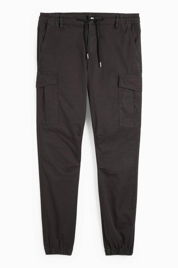 Uomo - Pantaloni cargo - tapered fit - nero