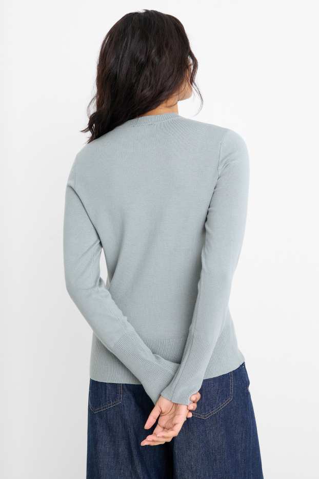 Damen - Feinstrick-Pullover - blau