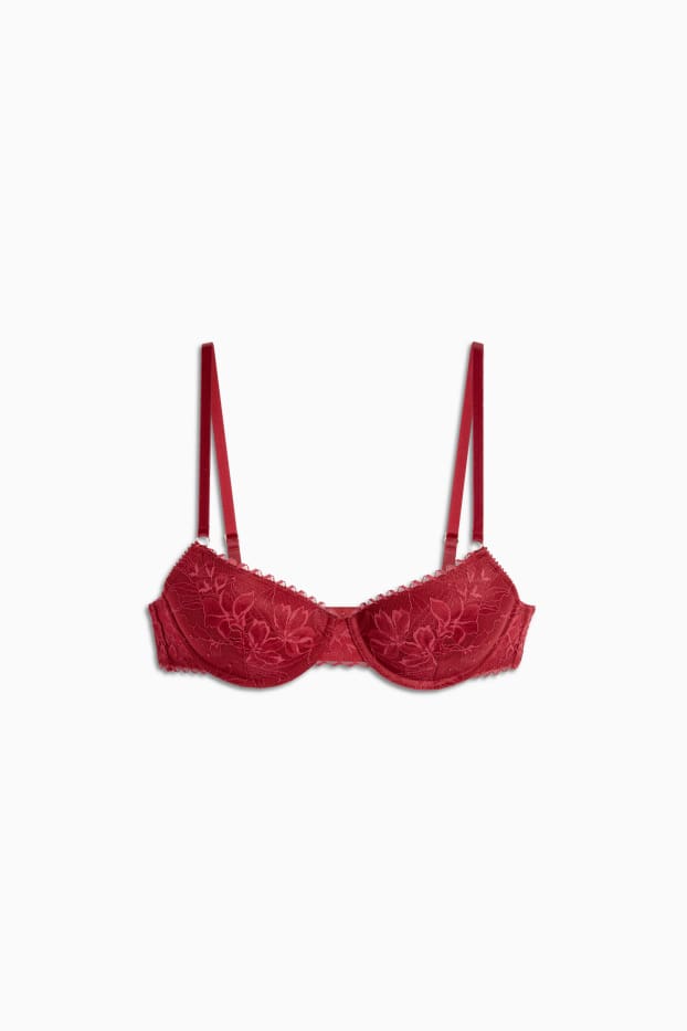 Dames - BH met beugels - DEMI - voorgevormd - donkerrood