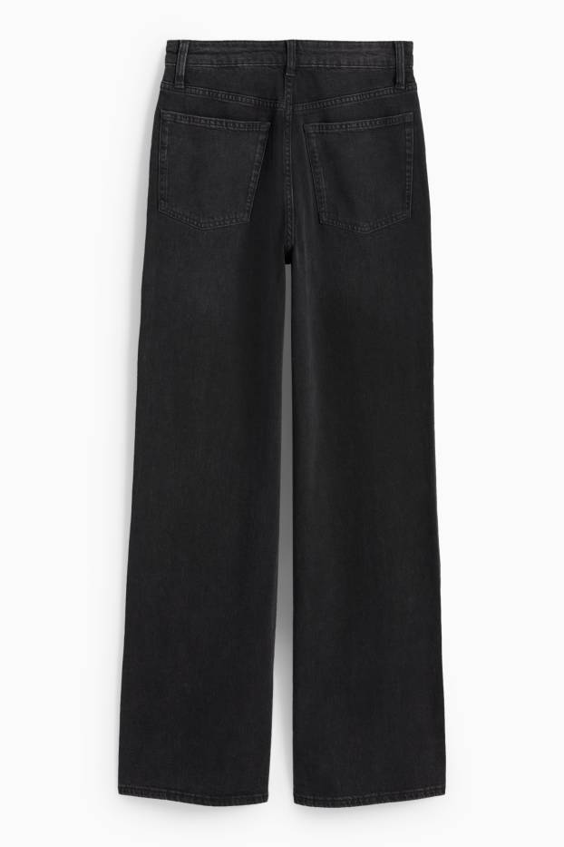 Mujer - Wide leg jeans - high waist - negro