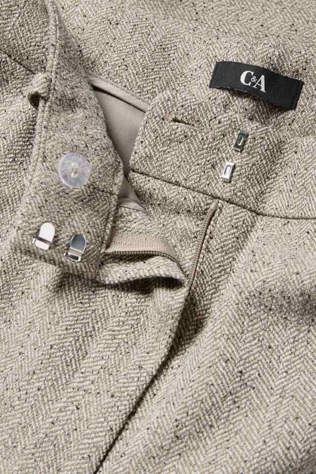 Donna - Pantaloni business - vita media - relaxed fit - fantasia - beige