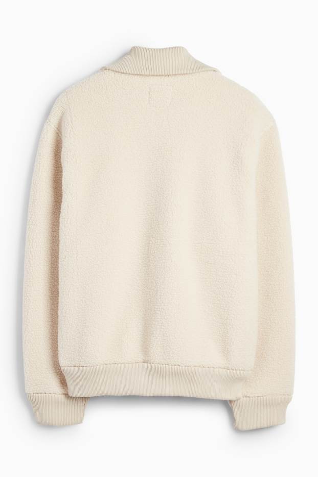 Herren - Teddy-Jacke - hellbeige
