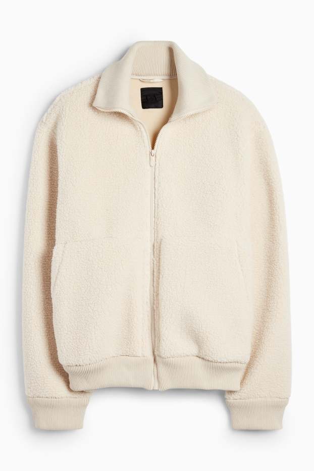 Herren - Teddy-Jacke - hellbeige