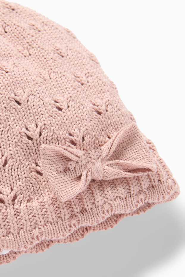 Bébés filles - Bonnet en maille pour bébé - rose
