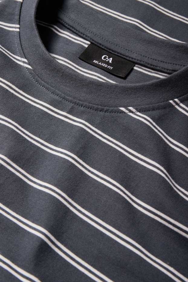 Bărbați - Tricou cu mânecă lungă - cu dungi - gri