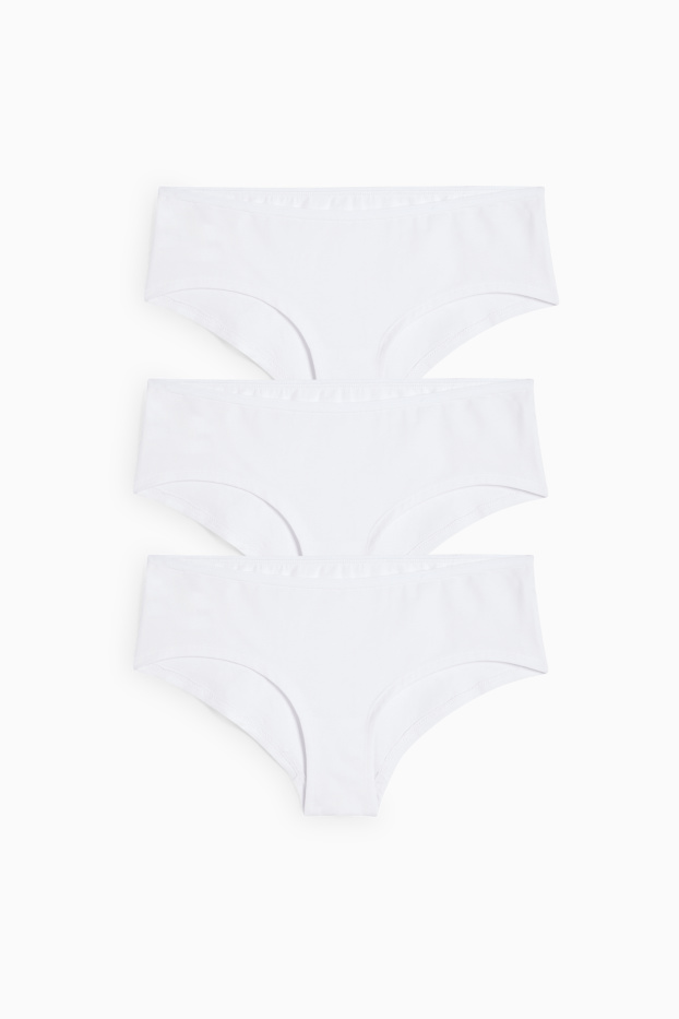 Dames - Set van 3 - hipster - wit