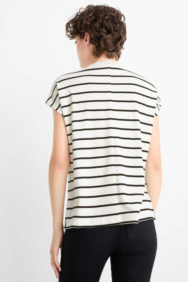Femmes - T-shirt - regular fit - à rayures - blanc