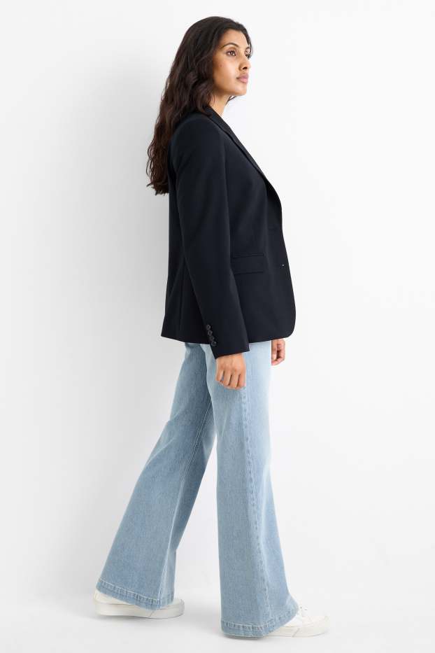 Women - Loose flared jeans - mid-rise waist - denim-light blue