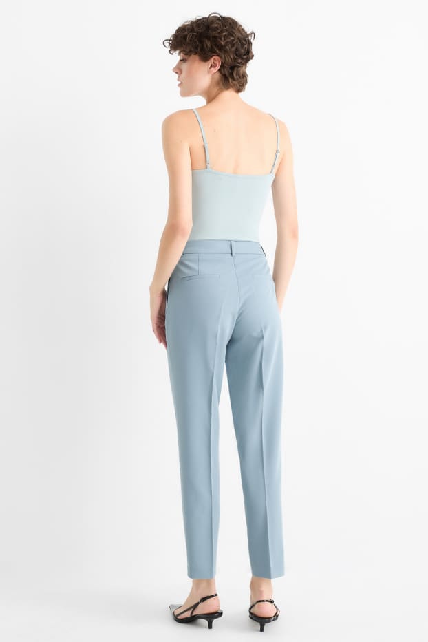 Damen - Business-Hose - Mid Waist - Slim Fit - hellblau