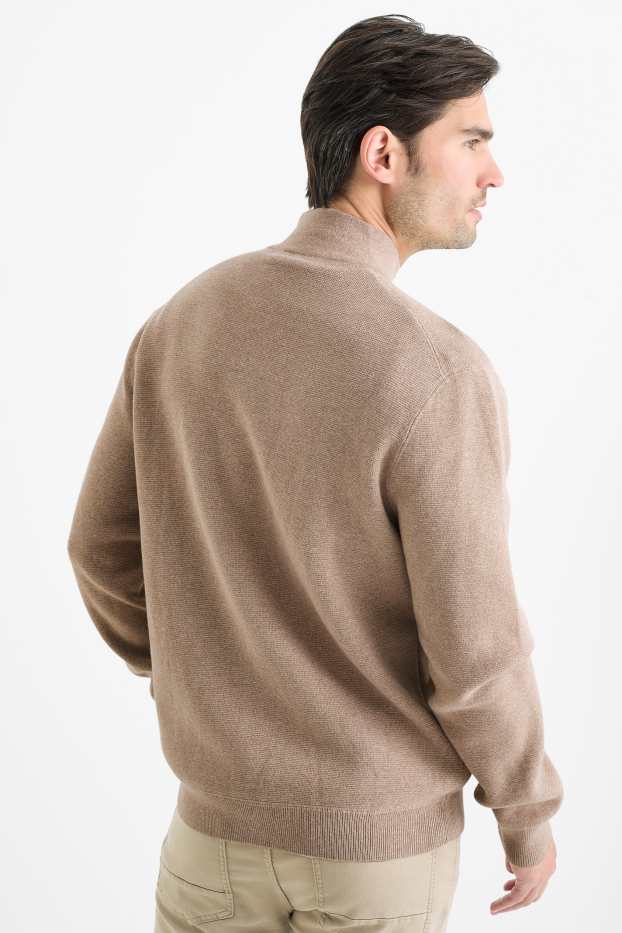 Hommes - Pull - finition texturée - beige chiné