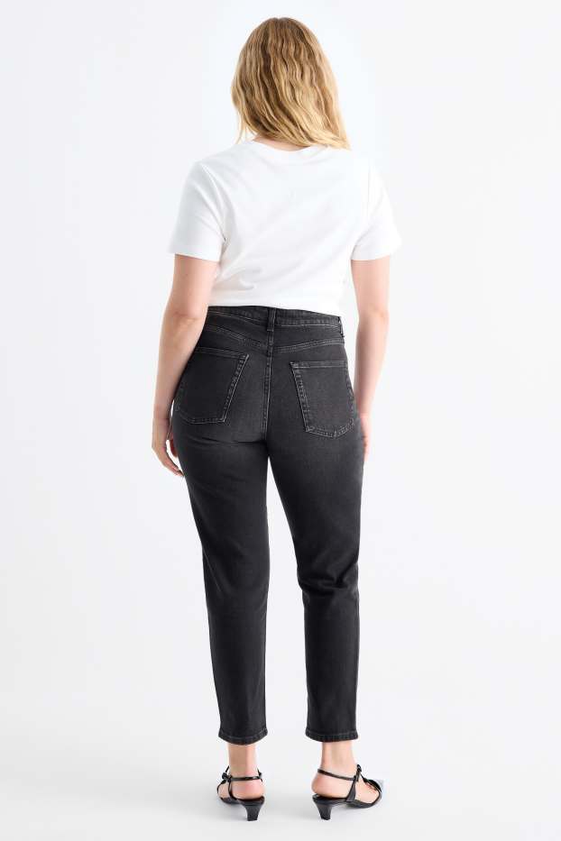 Mujer - Mom jeans - high waist - LYCRA® - vaqueros - gris oscuro