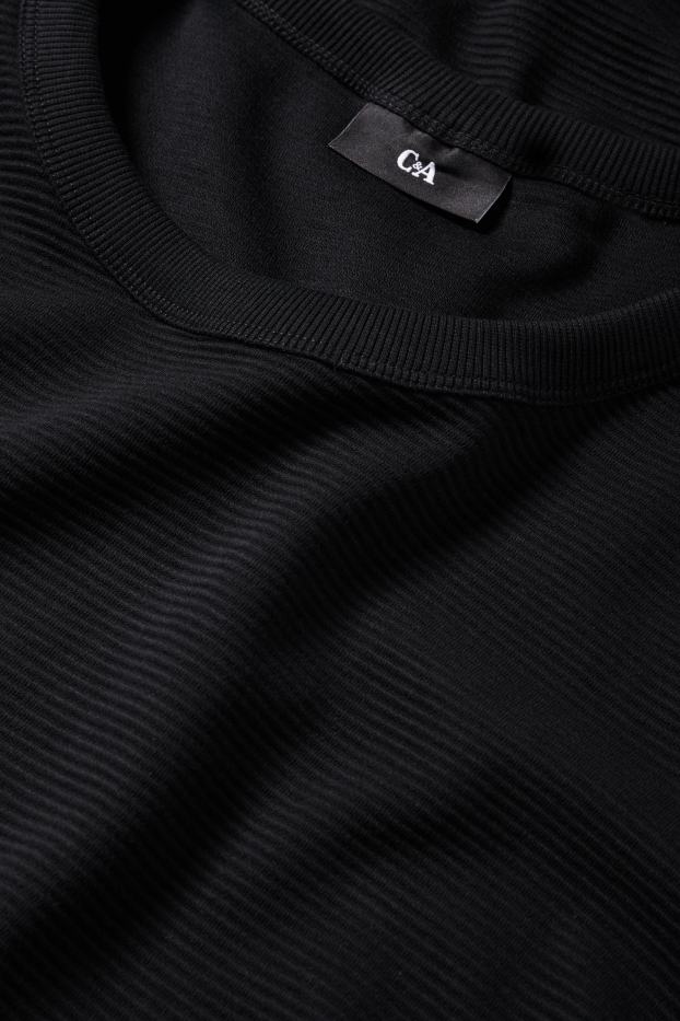 Herren - Sweatshirt - gerippt - schwarz