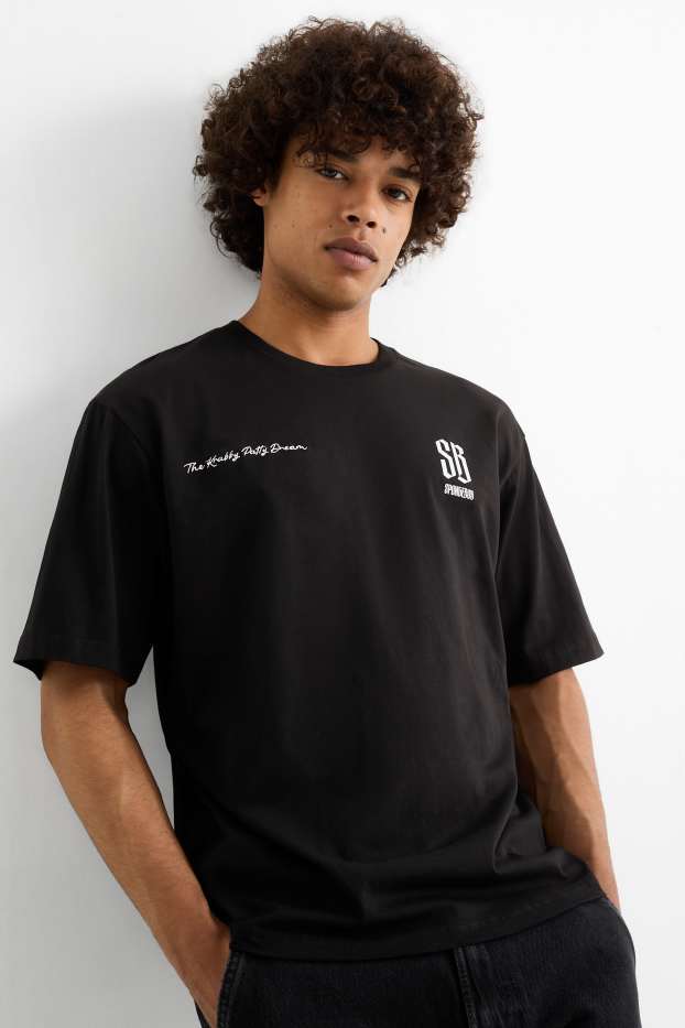 Uomo - T-shirt - oversize - SpongeBob - nero