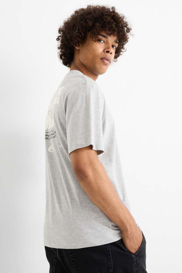 Hommes - T-shirt - relaxed fit - gris clair chiné