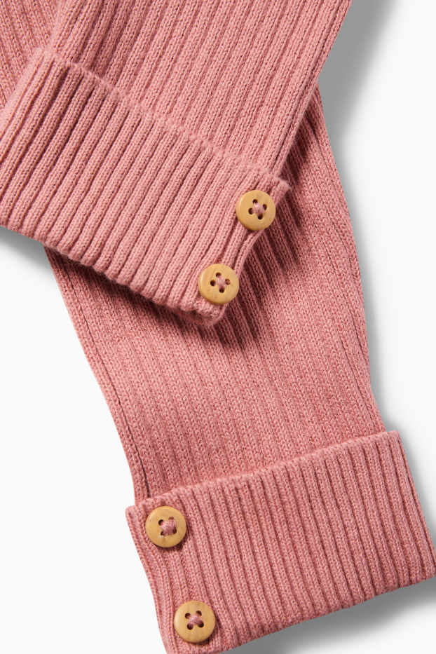 Baby Mädchen - Baby-Strick-Leggings - gerippt - dunkelrosa