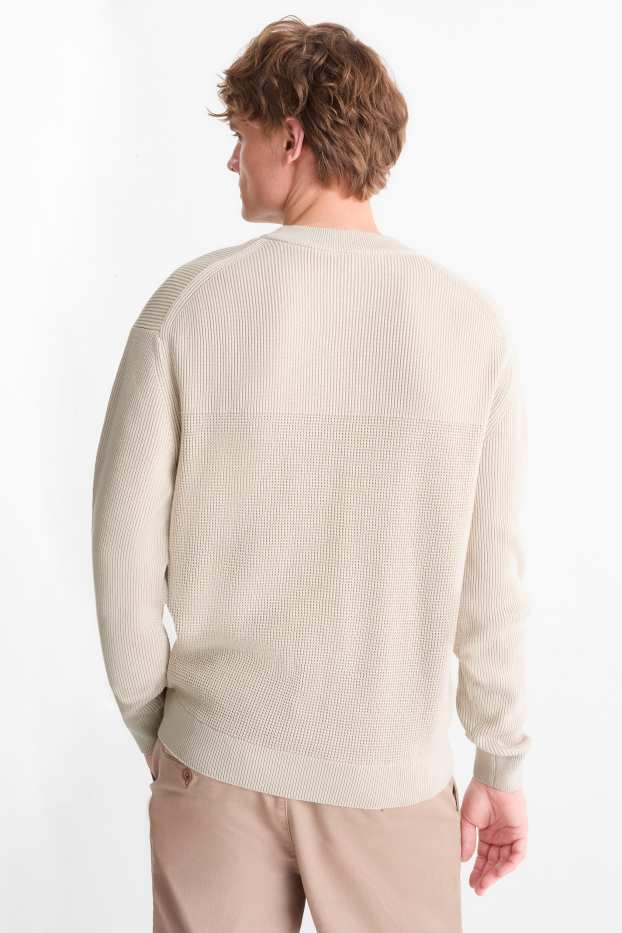 Herren - Pullover - strukturiert - beige