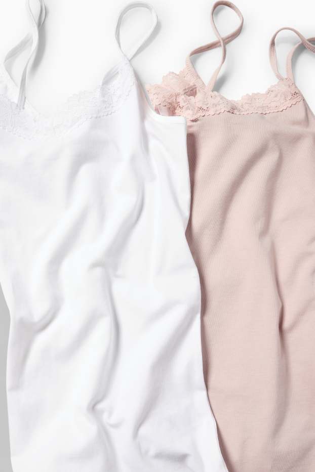 Dames - Set van 2 - hemdje - roze