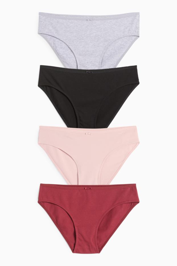Damen - Multipack 4er - Slip - dunkelrot